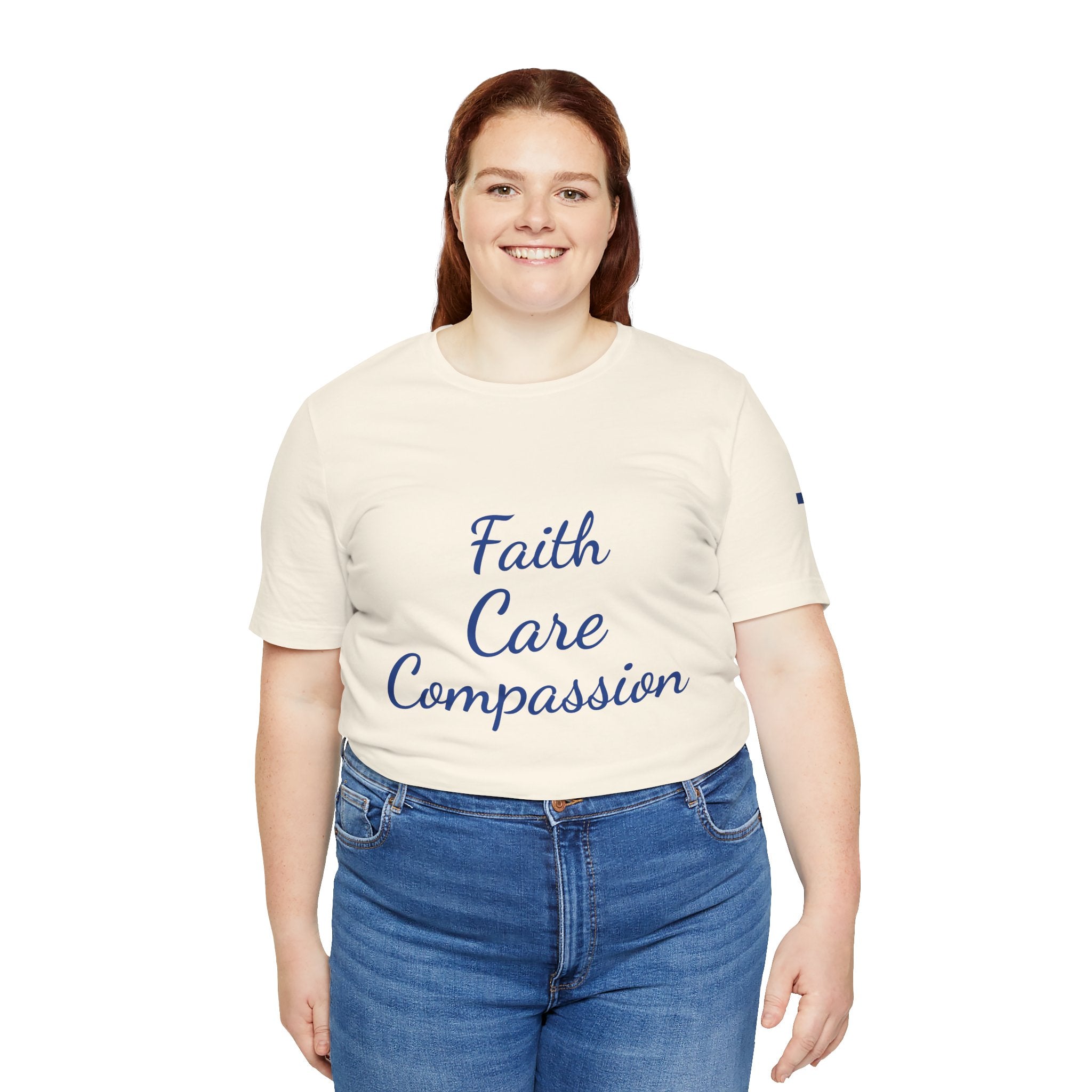 Faith Care Compassion T-Shirt — Heart Compassion Tee for Nurses & Caregivers